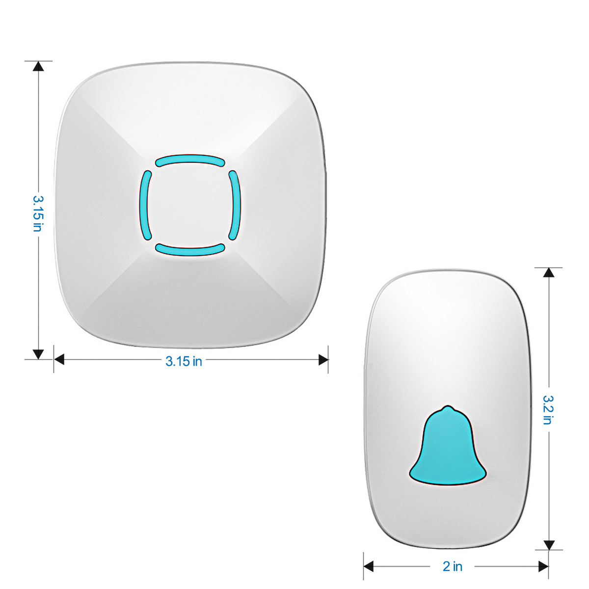 Details about   1000FT Wireless Doorbell Waterproof 2 Plugin Receiver Adjustable Volume 38 Chime