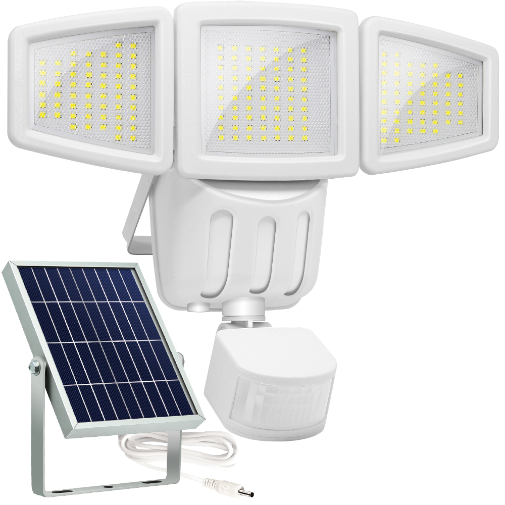 @>@ 3-Heads Solar Lights Outdoor Motion Sensor 182 LED  1000 Lumens Weatherproof 